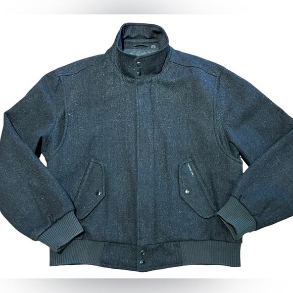 Members Only Mens Size 42 100% Wool Bomber Jacket w/Full Zip and Stand Up Collar - Picture 1 of 9